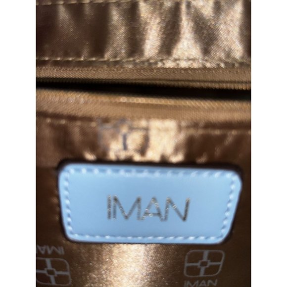 Iman Global Chic Satchel /Crossbody Light Blue Flower Garden Convertible Flap NW - Picture 5 of 8